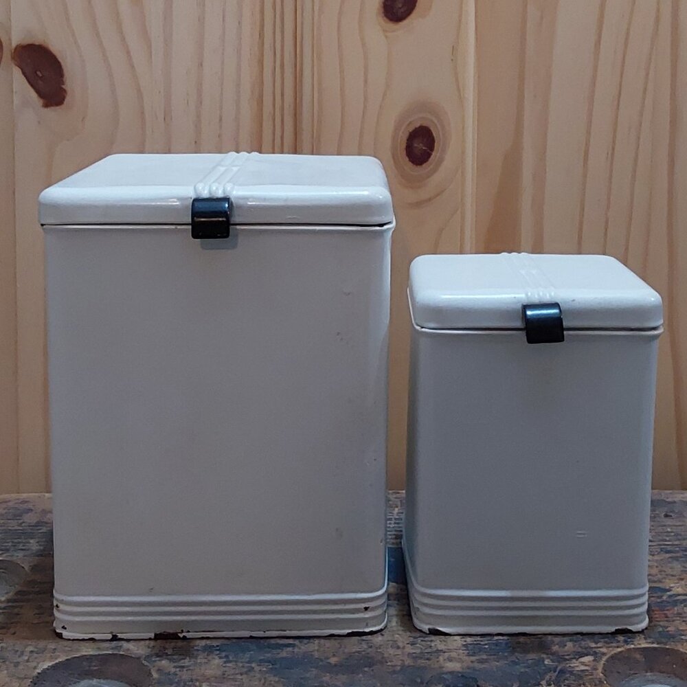 Vintage Kreamer metal kitchen canister set